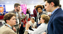 A group of climate simulation students at Chatham House in 2024
