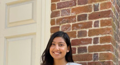 Zoha Siddiqui outside a building