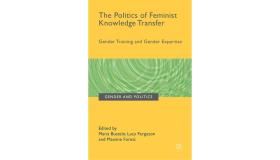 The yellow front cover of the book The Politics of Feminist Knowledge Transfer on a white background