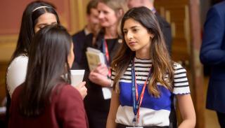 Two women networking