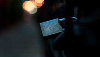 Padlock at dusk