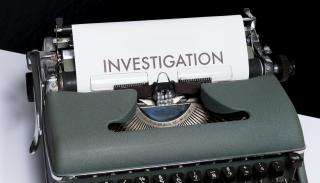 Typewriter with investigation typed