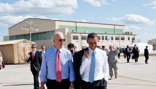 Joe Biden and Barack Obama walking together