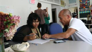 Mentoring session in a classroom