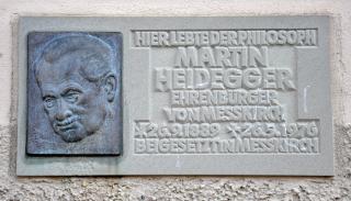 A plaque commemorating Martin Heidegger