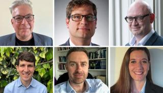 Headshots of Helena Farrand Carapico, David Galbreath, Tim Edmunds, Jack Holland, Geoffrey Sweson, Yaniv Voller