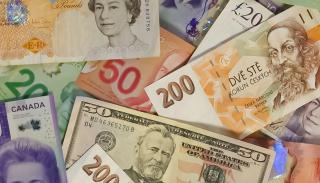 Different currencies displayed on a table