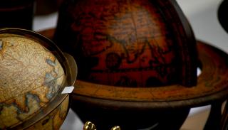 Two antique globes