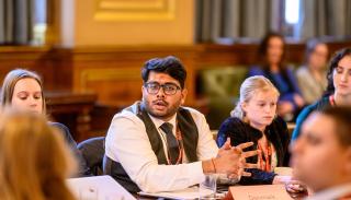 A student speaking at the BISA Model NATO 2024