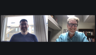 Benjamin Martill and Seb Kaempf on a Zoom call