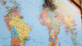Close up shot of a globe