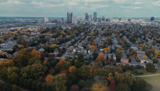 Aerial view of German village in Columbus Ohio