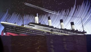 A picture of the Titanic taken at the Belfast Titanic museum