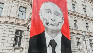 putin with a skull face