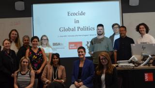 A group of 17 attendees of the Eocide event in July 2025