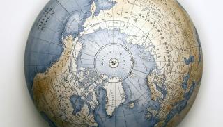 Birds eye view of a globe