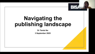 slide with the title of the event on it
