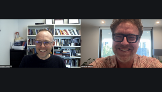 Thomas and Sebastian on a zoom call 