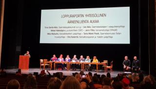 Reading sections of the Final Report in the Finnish National Theatre