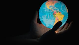 globe in a hands