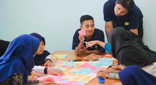 Students having a discussion