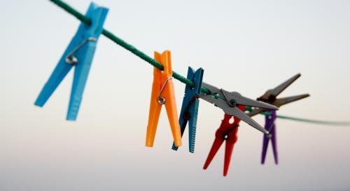 Pegs on a clothes line