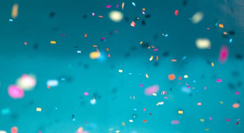 Shower of sparkly paper