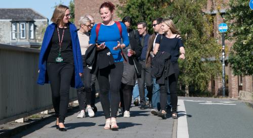 BISA members walking down the road