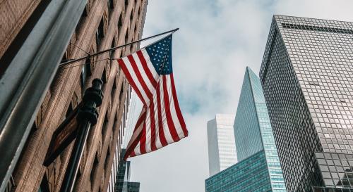US flag in New York