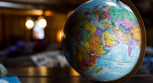 A globe on an office table