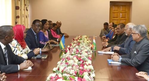 The Vice President Shri M Hamid Ansari meeting the President of Senate of Rwanda Mr Mukuza Bernard in Kigali Rwanda