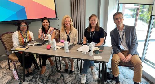 Panel members at the 'fast research' panel at BISA 2025 including Lauren Rogers, Soumita Basu, David Mainwaring and Toni Erskine