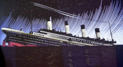 A picture of the Titanic taken at the Belfast Titanic museum