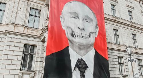 putin with a skull face