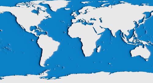 blue and white global map