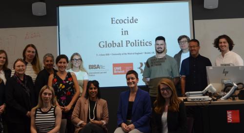 A group of 17 attendees of the Eocide event in July 2025