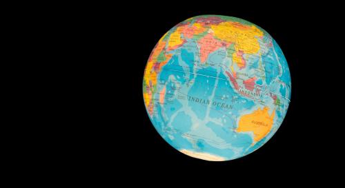 glowing globe on a black background