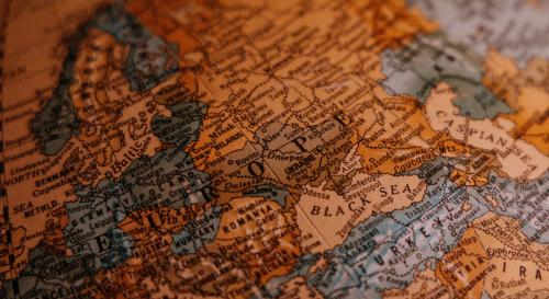 Close up shot of a multicoloured globe 