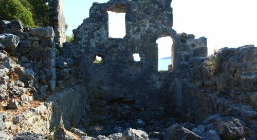 Stone structures with carved out windows 