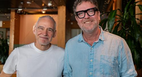 Seb and Roland posing for a picture 