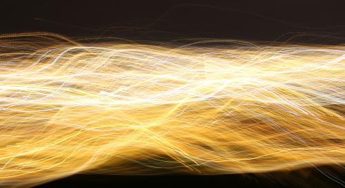 Wavy yellow lines on a black background