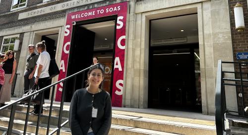 Sadeen Haddad infront of SOAS 