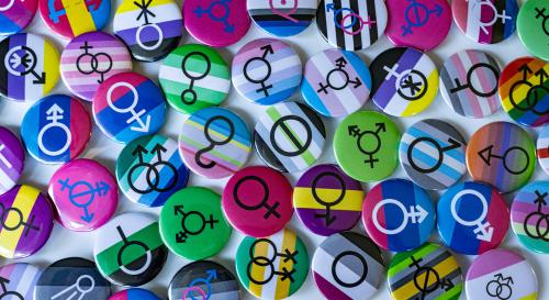 Multicoloured buttons on a white surface 