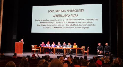 Reading sections of the Final Report in the Finnish National Theatre
