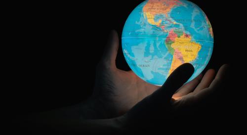 globe in a hands
