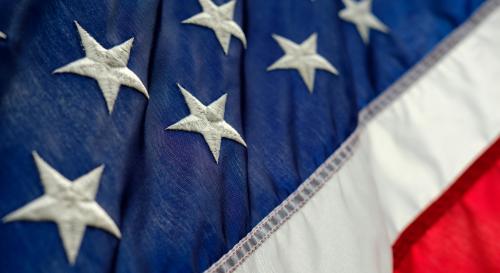 close up of the US flag 