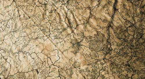 close up shot of an old style map 