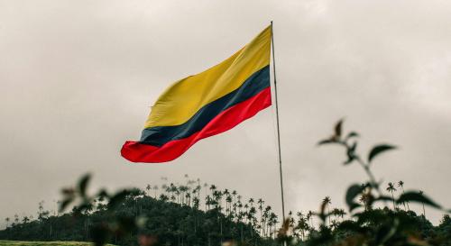 Colombian flag in nature 